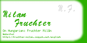 milan fruchter business card
